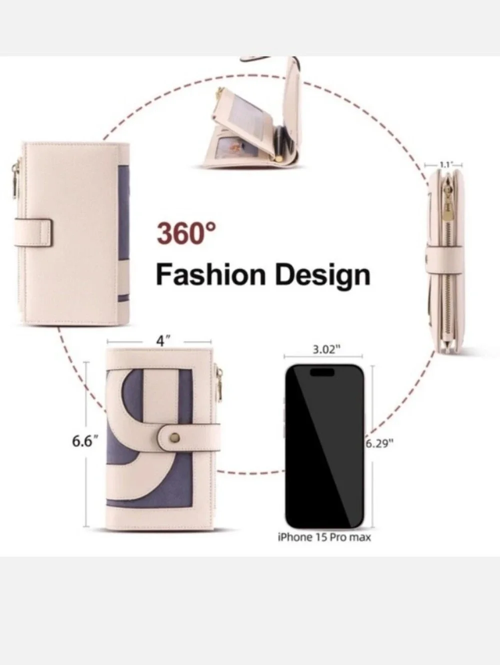 RFID Blocking Wallet Cream/Blue